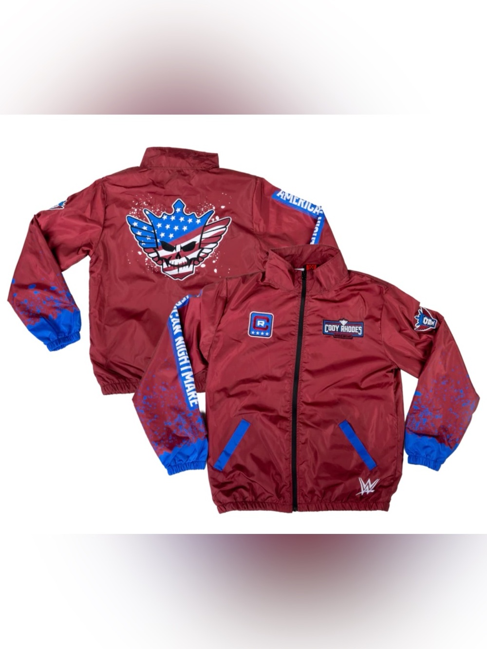 WWE Cody Rhodes Red, White & Blue Windbreaker Full-Zip Jacket American Nightmare